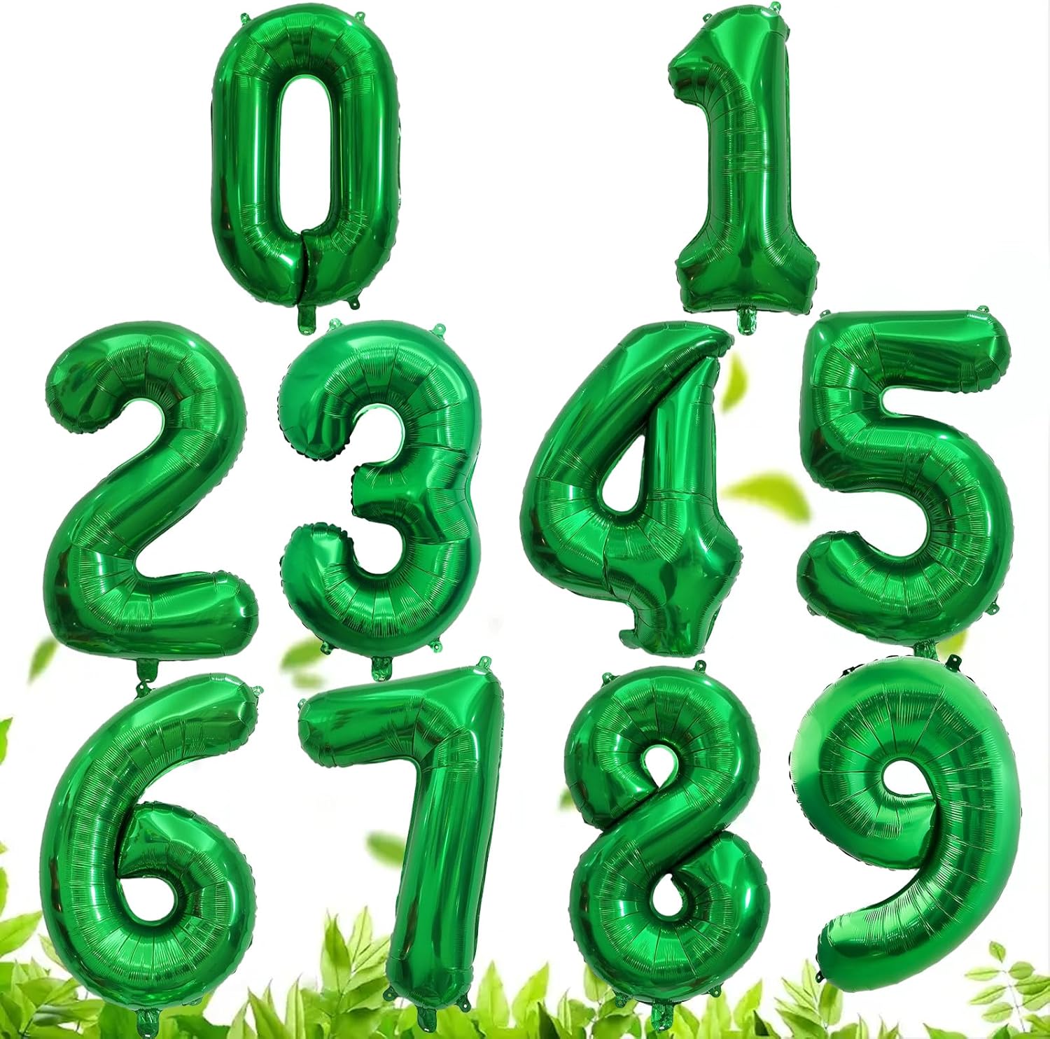 Baby Nursery Jungle Theme - 32 Inch Green Number Foil Balloons