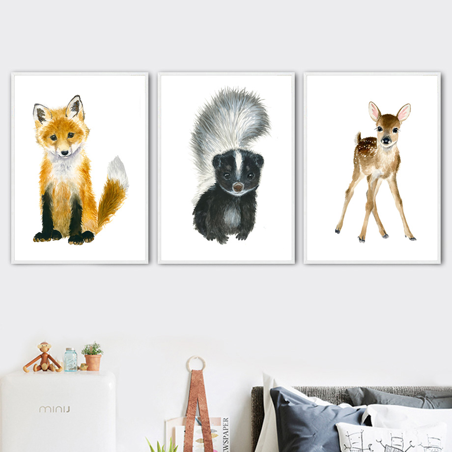 Baby Zebra Nursery - Elephant Fox Zebra Giraffe Leopard Lion