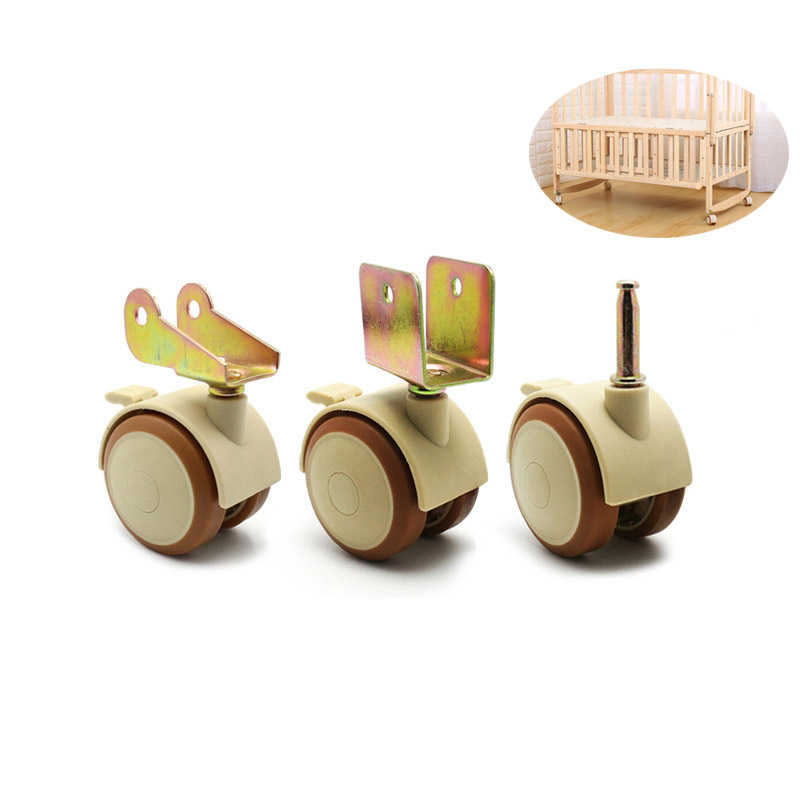 Baby Nursery Trolley - 4Pcs 2'' Furniture Crib Swivel Casters