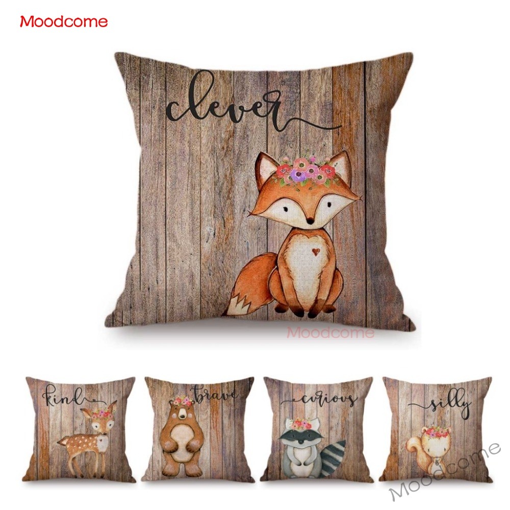 Baby Nursery Chair - Cute Woodland Animals Wood Texture Baby