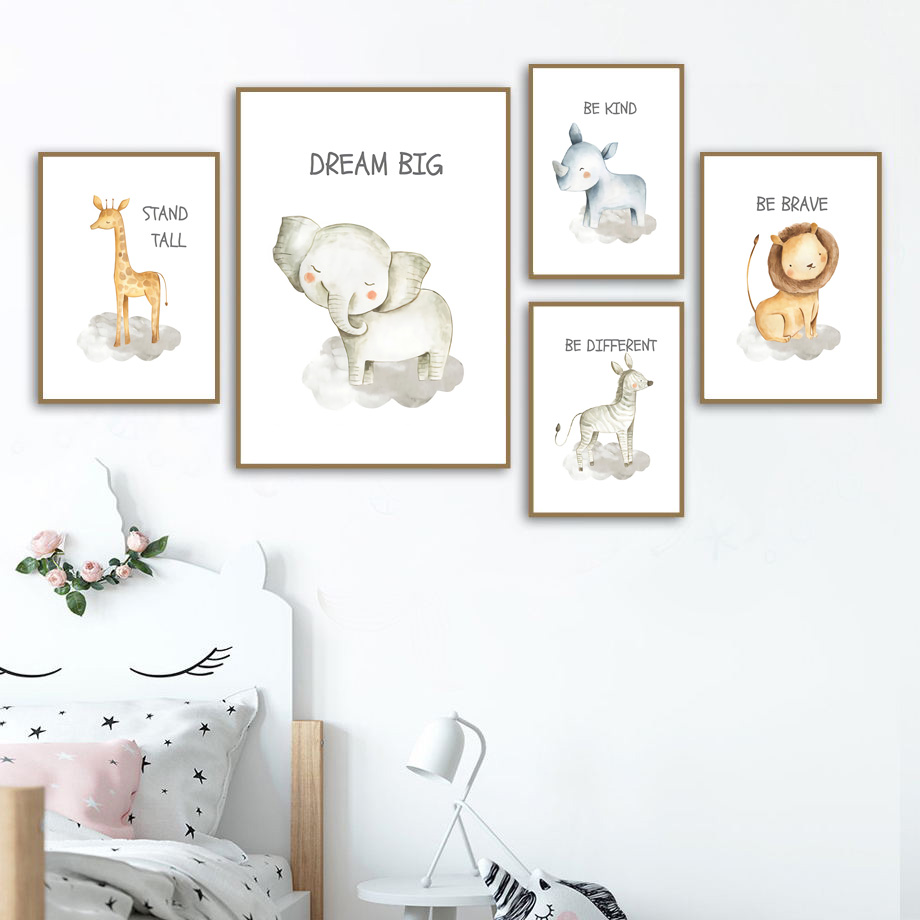 Baby Zebra Nursery - Nursery Wall Art Canvas Painting Lion