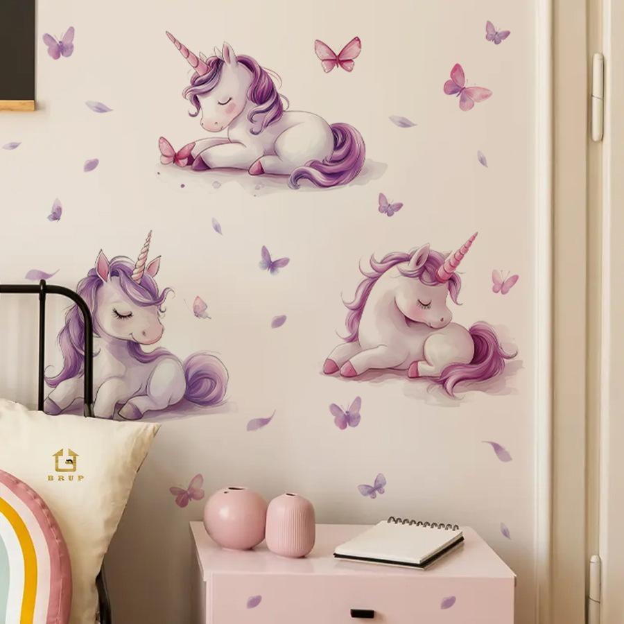 Baby Unicorn Nursery - Cartoon Fantasy Unicorn Wall Sticker DIY
