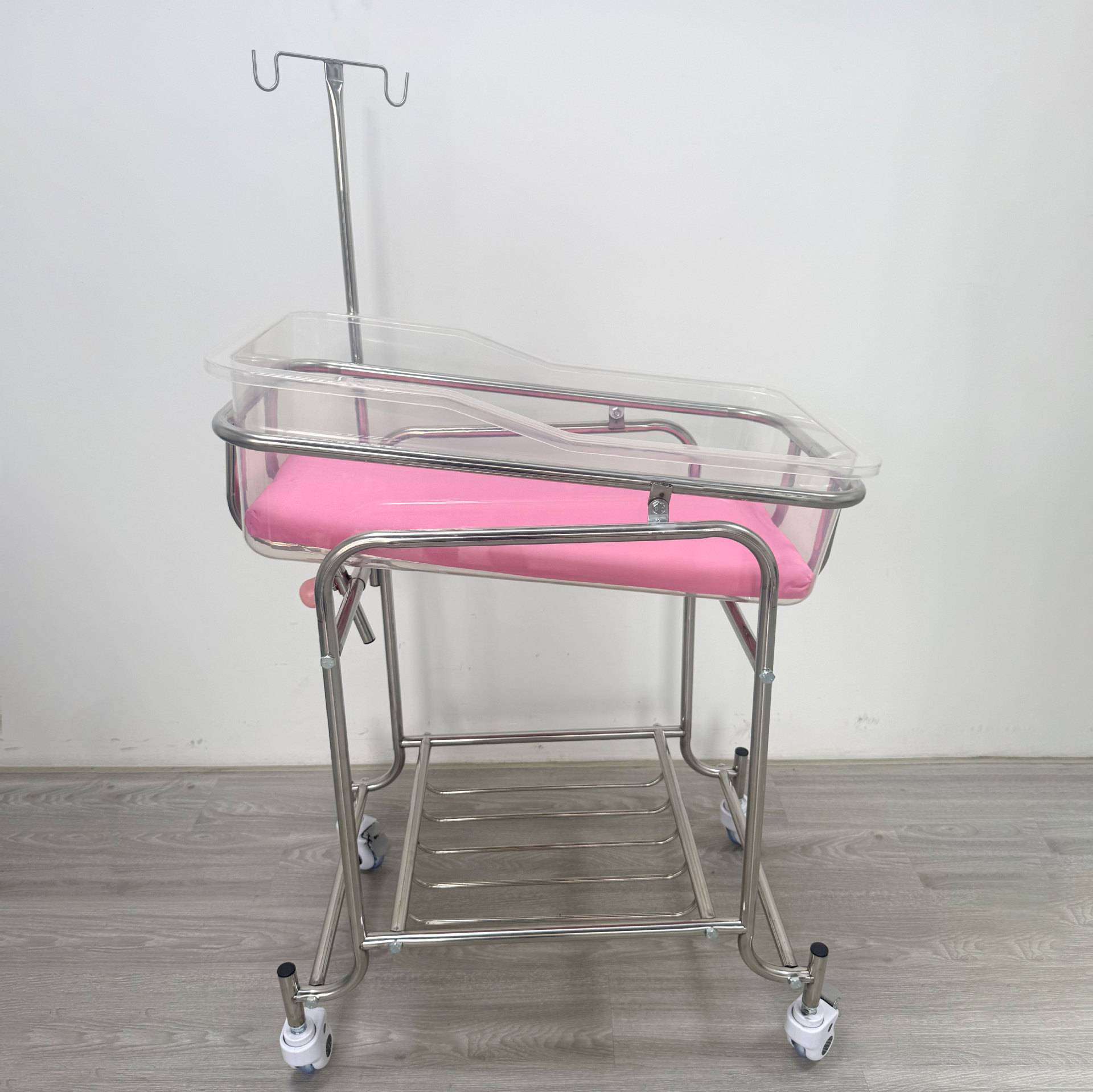 Baby Nursery Trolley - Stainless Steel Baby Bassinet Trolley Adjustable