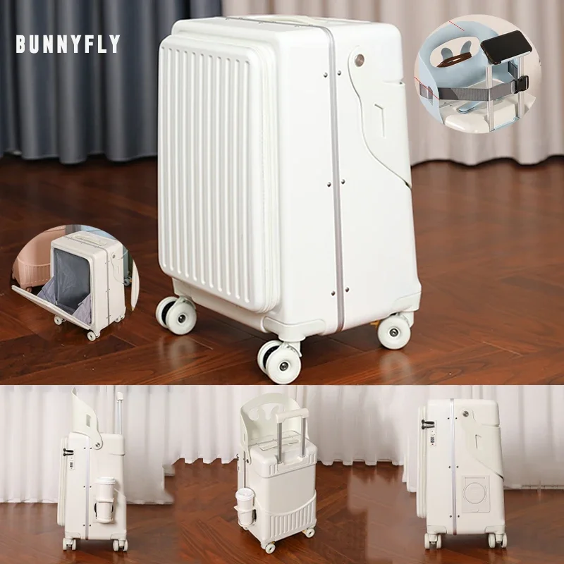Baby Nursery Trolley - BunnyFly Kid Mom Suitcase with Seat