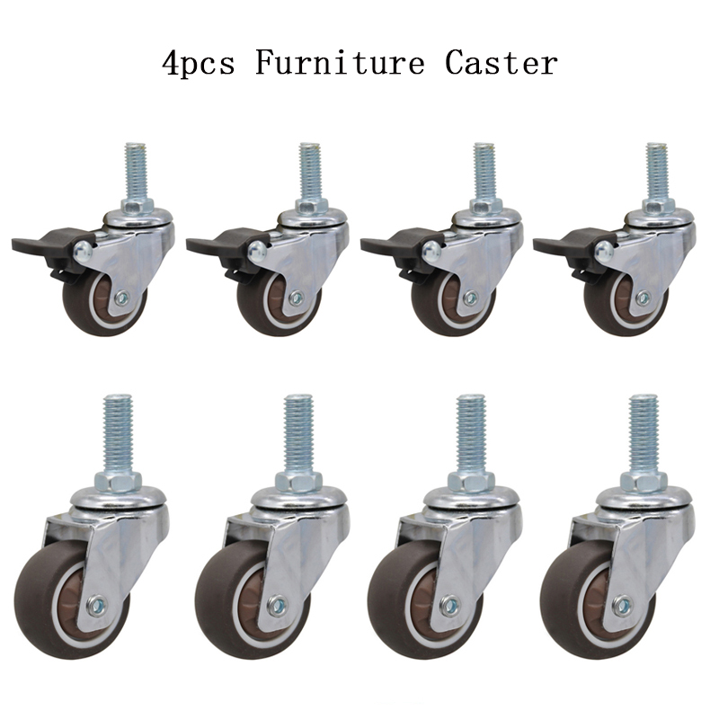 Baby Nursery Trolley - 4pcs Furniture Casters Wheels Soft Rubber