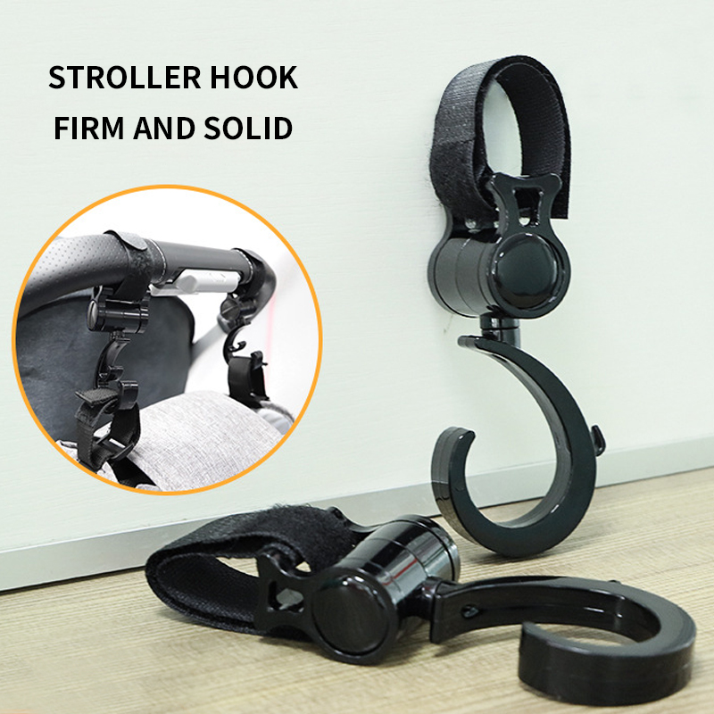 Baby Nursery Trolley - Flexible 360° Rotating Stroller Hooks 2