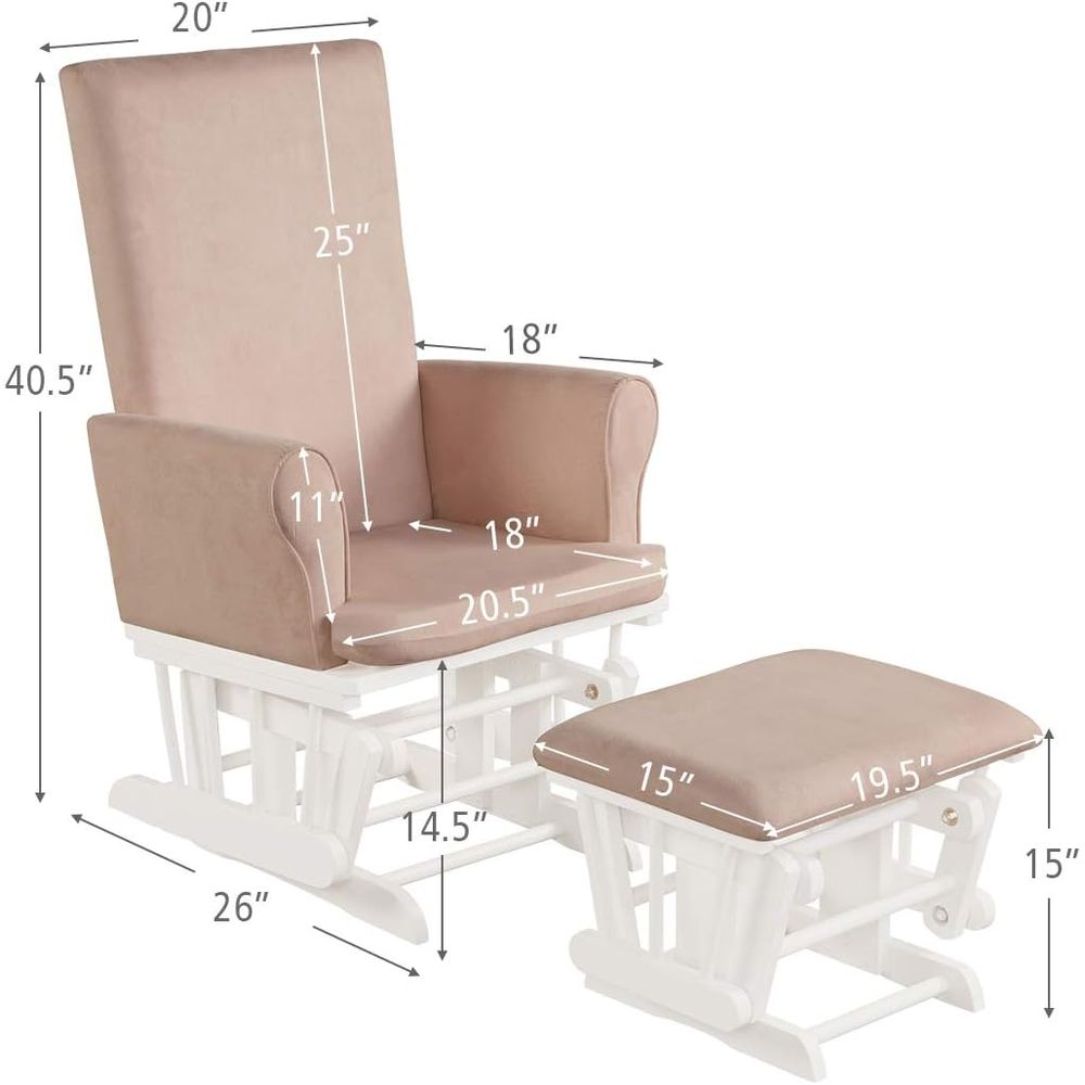 Baby Glider and Ottoman Cushio - Baby Nursery Ottoman recension och pris