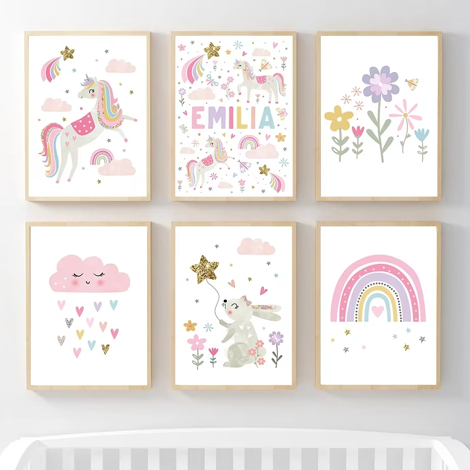Pink Unicorn Rabbit Rainbow Cl - Baby Unicorn Nursery recension och pris