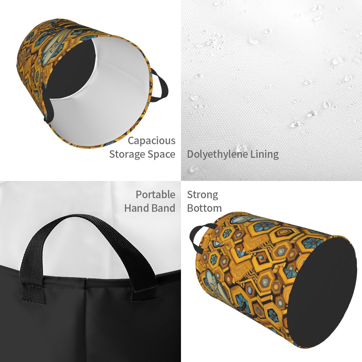 Bee And Honeycomb Print Laundr - Baby Nursery Laundry Basket recension och pris