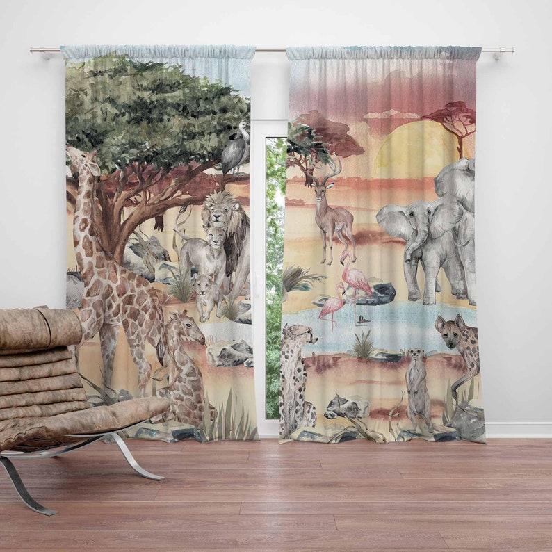 Safari Animals Curtain Kids Be - Baby Nursery Blackout Curtains recension och pris
