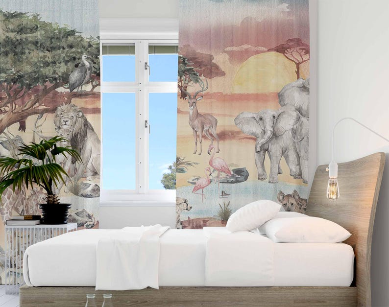 Safari Animals Curtain Kids Be - Baby Nursery Blackout Curtains recension och pris