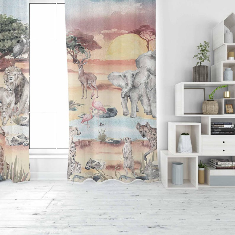 Safari Animals Curtain Kids Be - Baby Nursery Blackout Curtains recension och pris