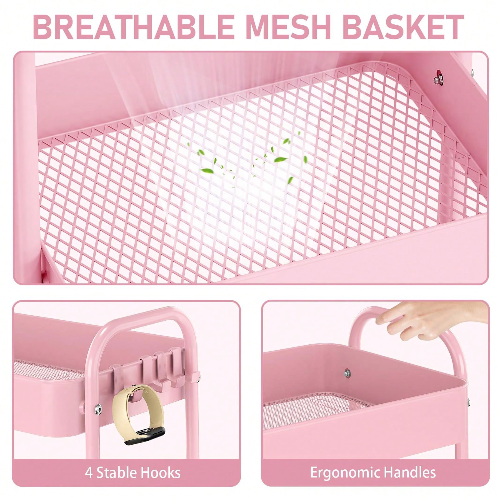 3 Tier Metal Rolling Cart With - Baby Nursery Trolley recension och pris