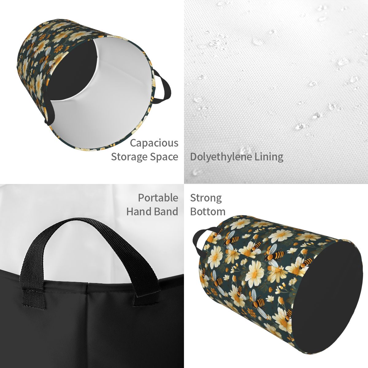 Honeycomb And Bee Pattern Laun - Baby Nursery Laundry Basket recension och pris