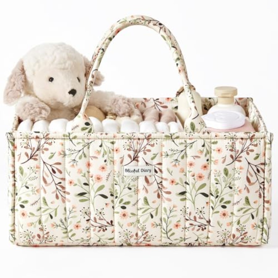 Floral Diaper Caddy Organizer, - Baby Nursery Must Haves recension och pris