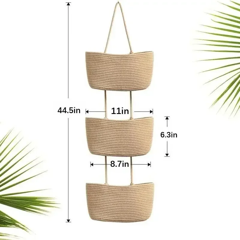 3-Tier Woven Cotton Hanging St - Baby Nursery Laundry Basket recension och pris