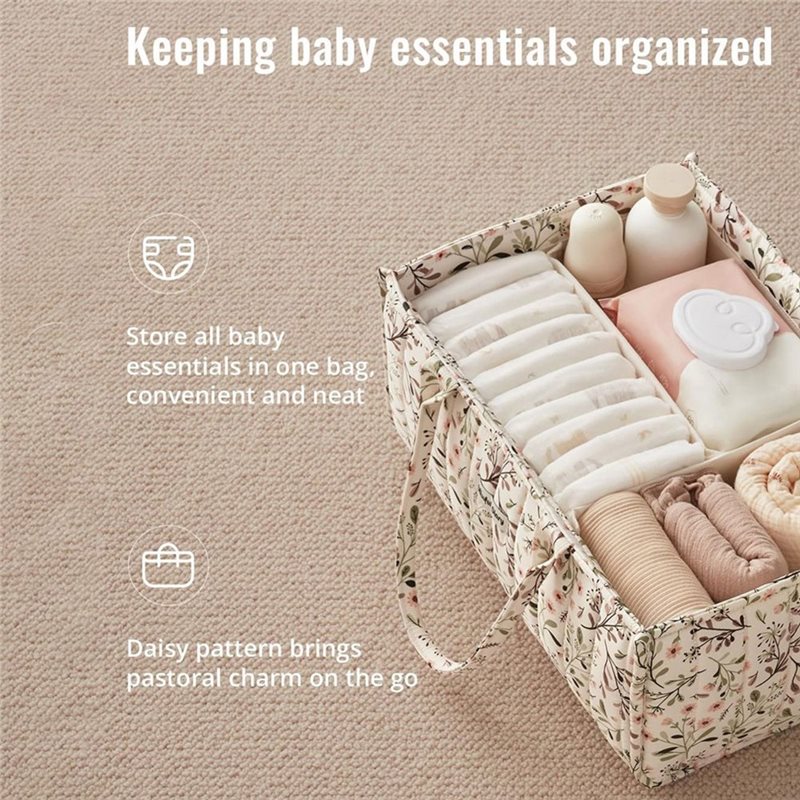 AINY-Floral Diaper Caddy Organ - Baby Nursery Must Haves recension och pris