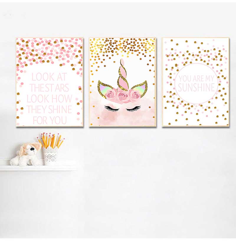 Decorative Picture Baby Girl B - Baby Unicorn Nursery recension och pris