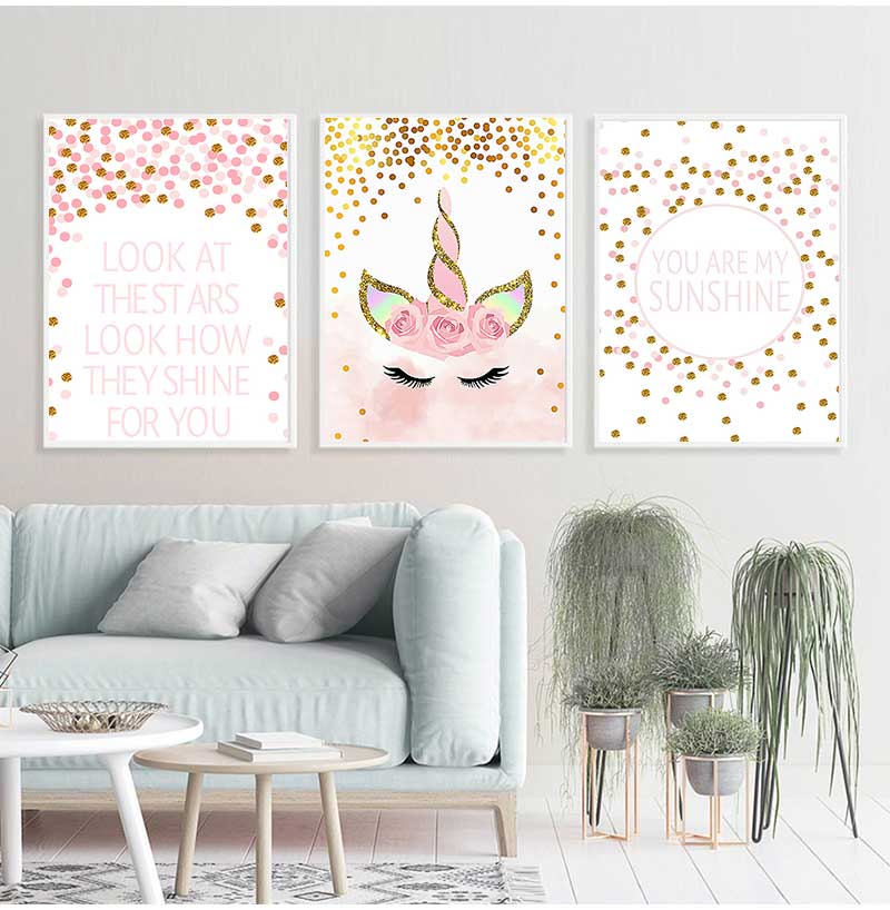 Decorative Picture Baby Girl B - Baby Unicorn Nursery recension och pris