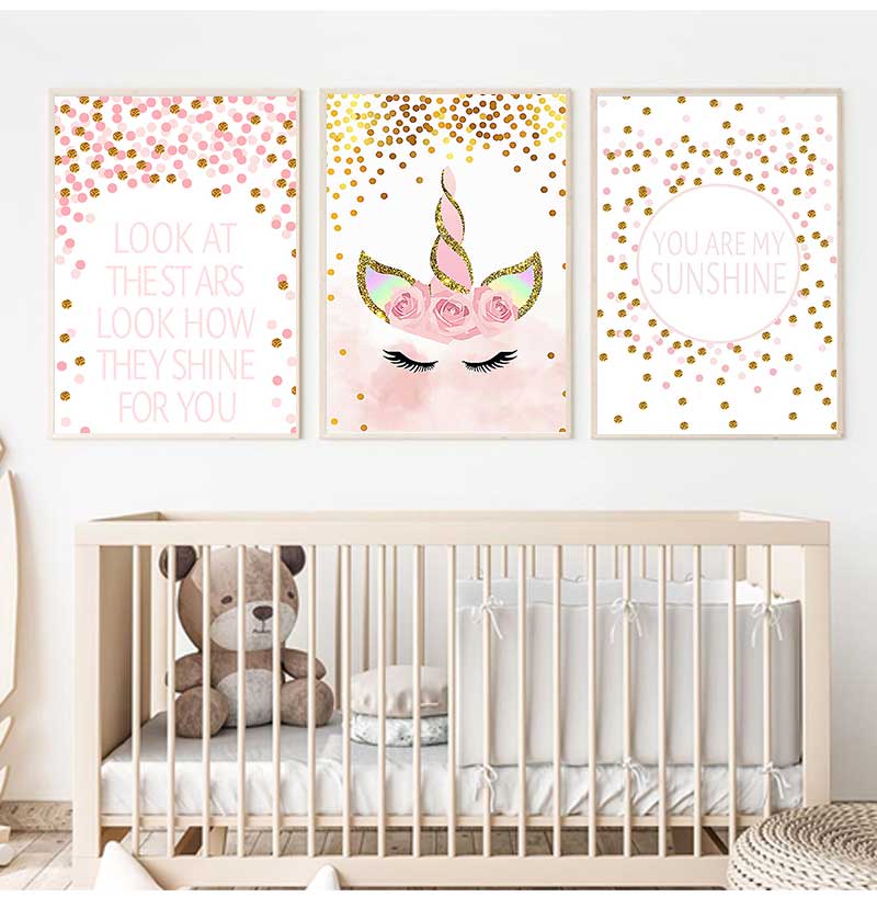 Decorative Picture Baby Girl B - Baby Unicorn Nursery recension och pris