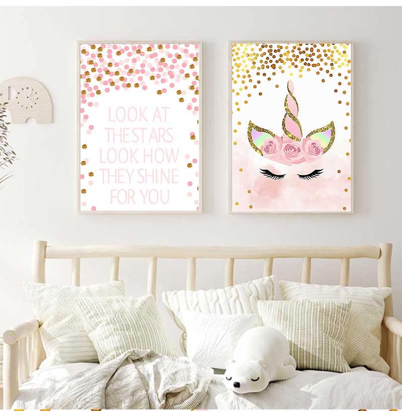 Decorative Picture Baby Girl B - Baby Unicorn Nursery recension och pris