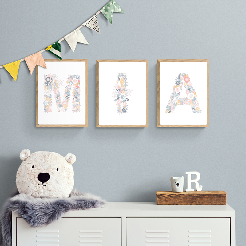 1PC frameless Floral Alphabet  - Baby Unicorn Nursery recension och pris