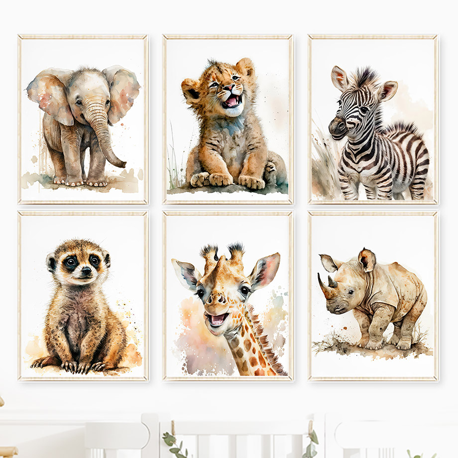 Elephant Giraffe Lion Tiger Ze - Baby Zebra Nursery recension och pris