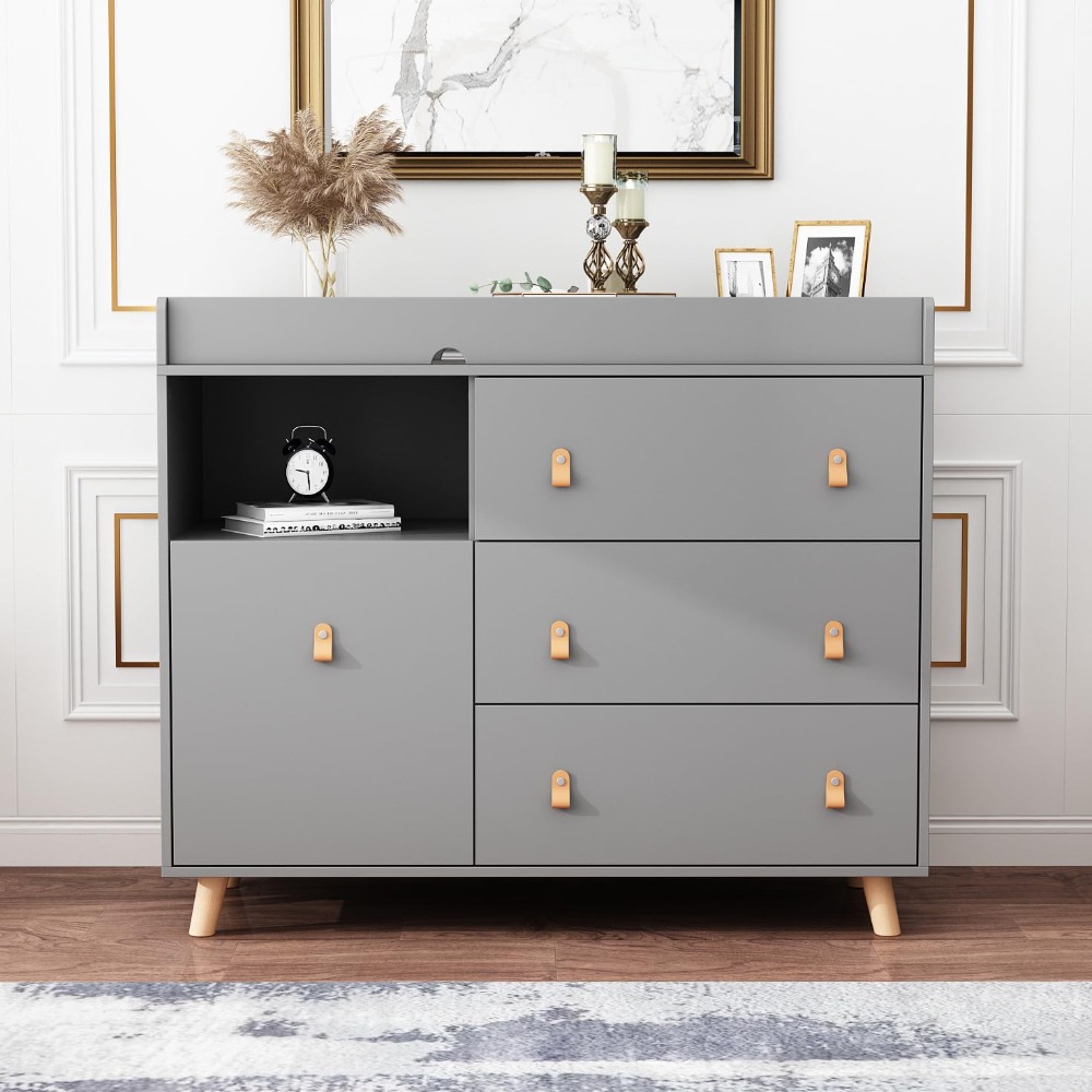 Baby Dresser Changing Table, T - Baby Nursery Laundry Basket recension och pris