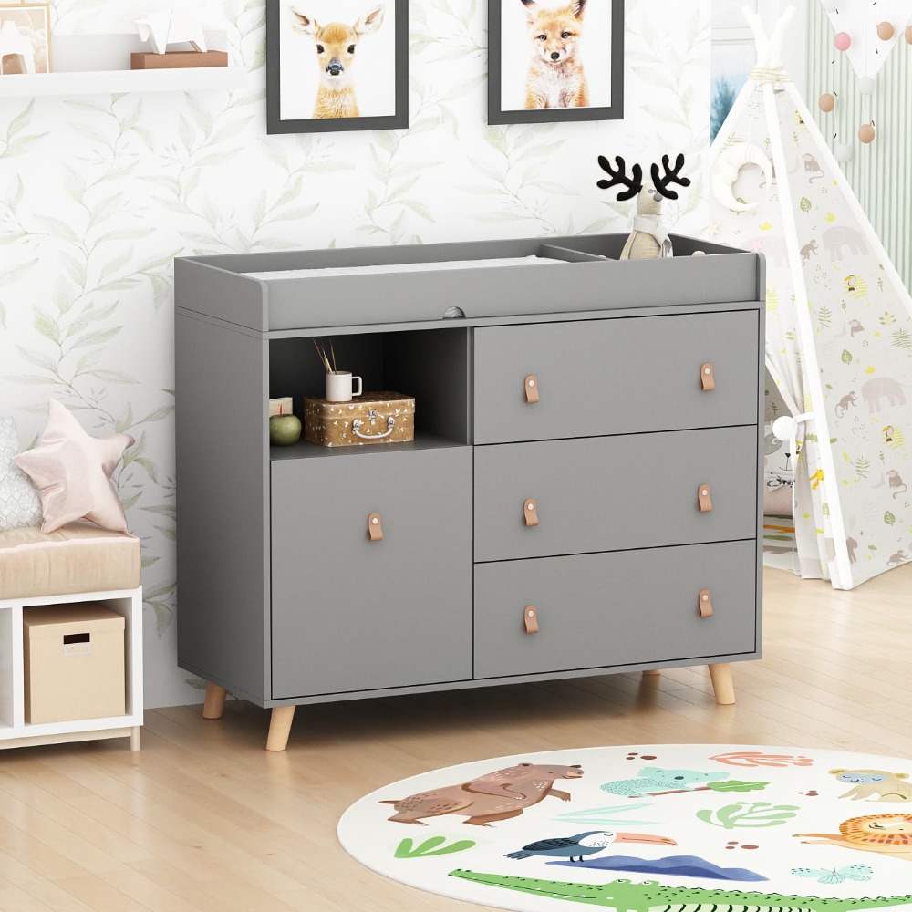 Baby Dresser Changing Table, T - Baby Nursery Laundry Basket recension och pris
