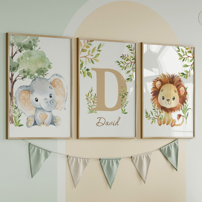 Lion Elephant Giraffe Monkey Z - Baby Zebra Nursery recension och pris