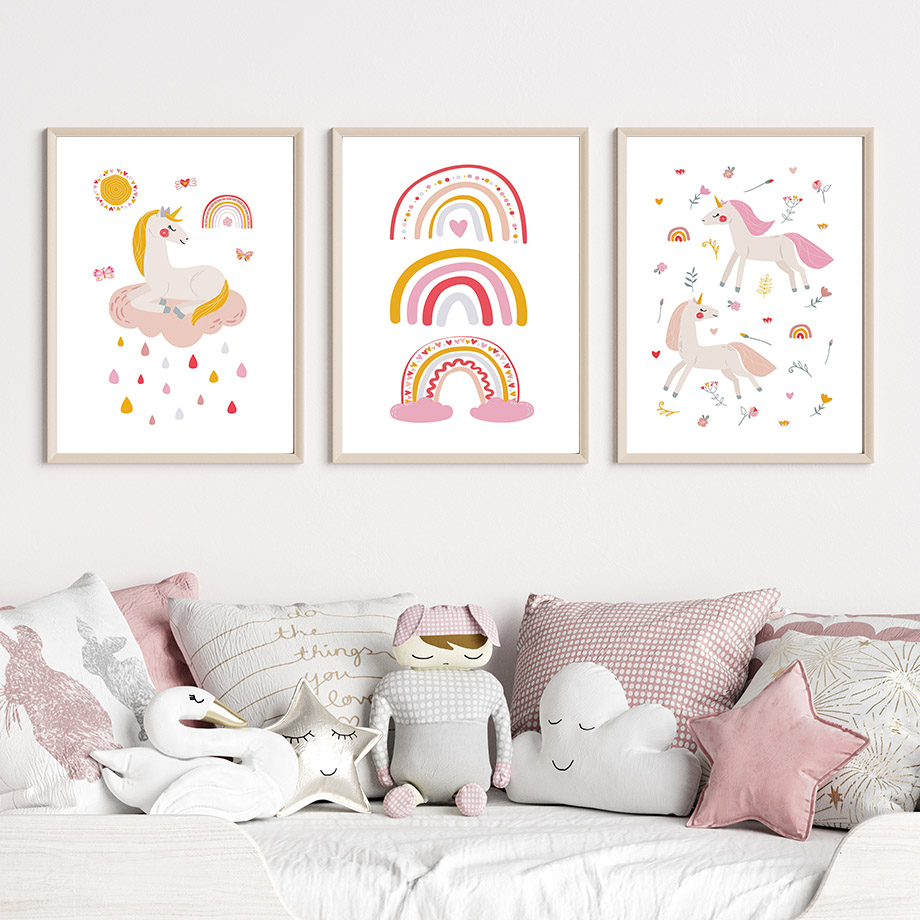 Kawaii Cartoon Unicorn Rainbow - Baby Unicorn Nursery recension och pris