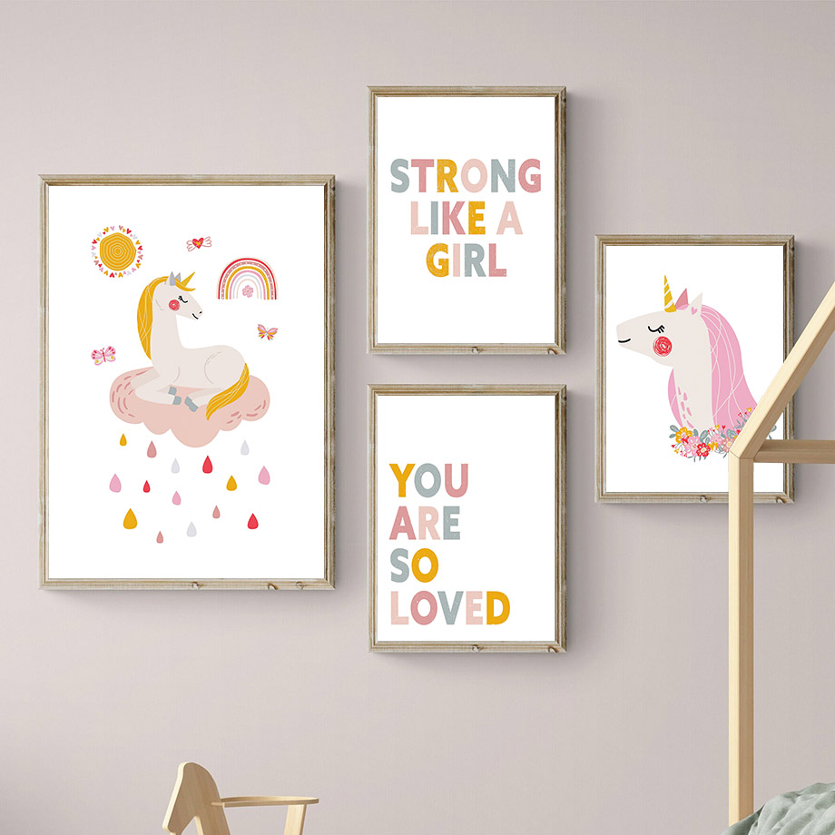 Kawaii Cartoon Unicorn Rainbow - Baby Unicorn Nursery recension och pris