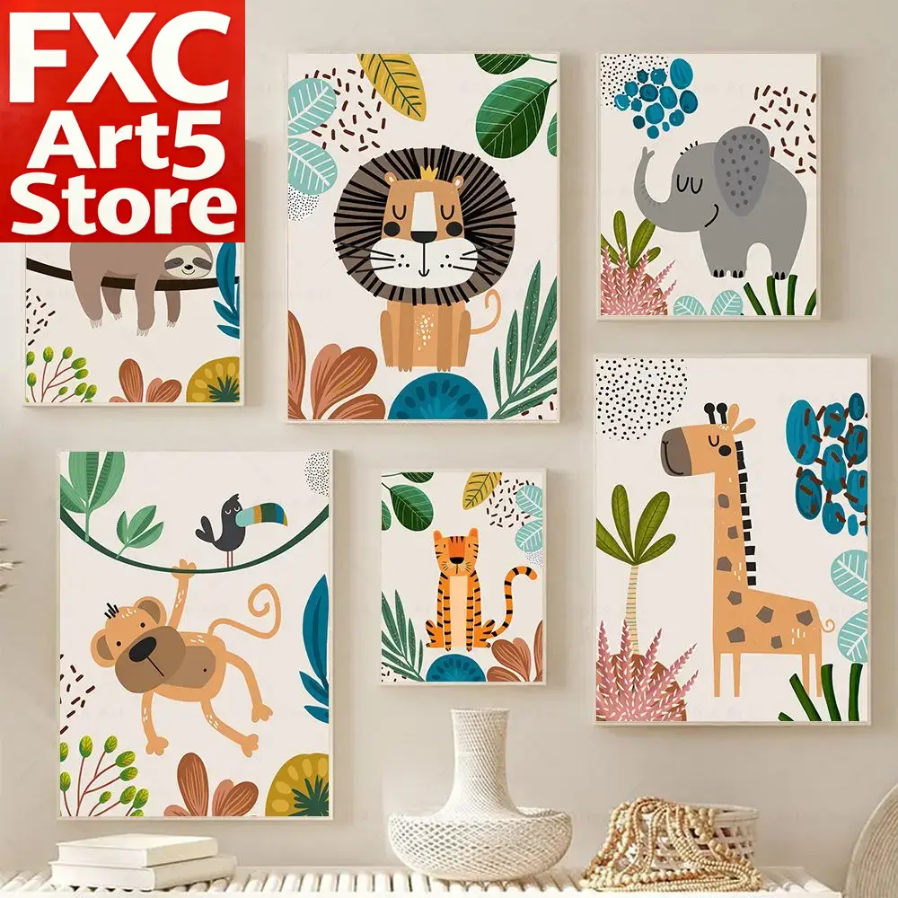 Boho Monkey Lion Giraffe Bird  - Baby Zebra Nursery recension och pris
