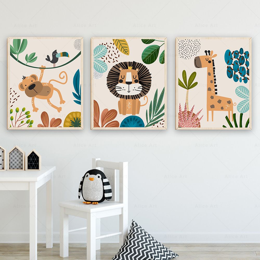 Boho Monkey Lion Giraffe Bird  - Baby Zebra Nursery recension och pris