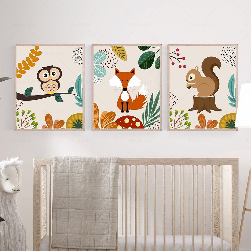 Boho Monkey Lion Giraffe Bird  - Baby Zebra Nursery recension och pris