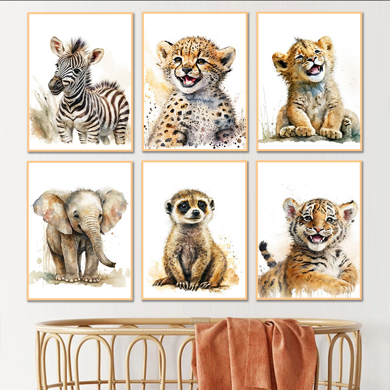 Watercolor Animals Baby Cheeta - Baby Zebra Nursery recension och pris