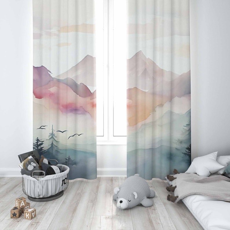 Mountain Forest Nursery Curtai - Baby Nursery Blackout Curtains recension och pris