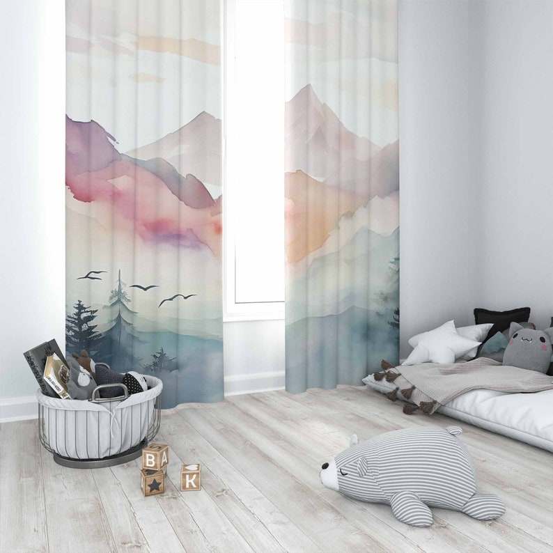 Mountain Forest Nursery Curtai - Baby Nursery Blackout Curtains recension och pris