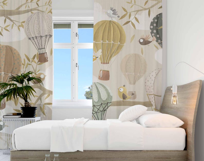 Hot Air Balloon Curtains Bird  - Baby Nursery Blackout Curtains recension och pris