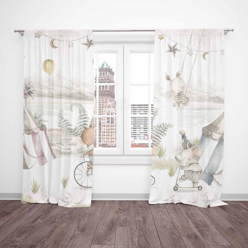 Circus Animals Curtains Kids B - Baby Nursery Blackout Curtains recension och pris
