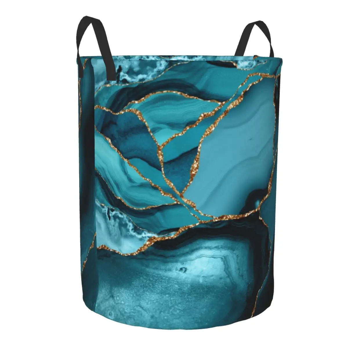 Custom Teal And Gold Marble La - Baby Nursery Laundry Basket recension och pris