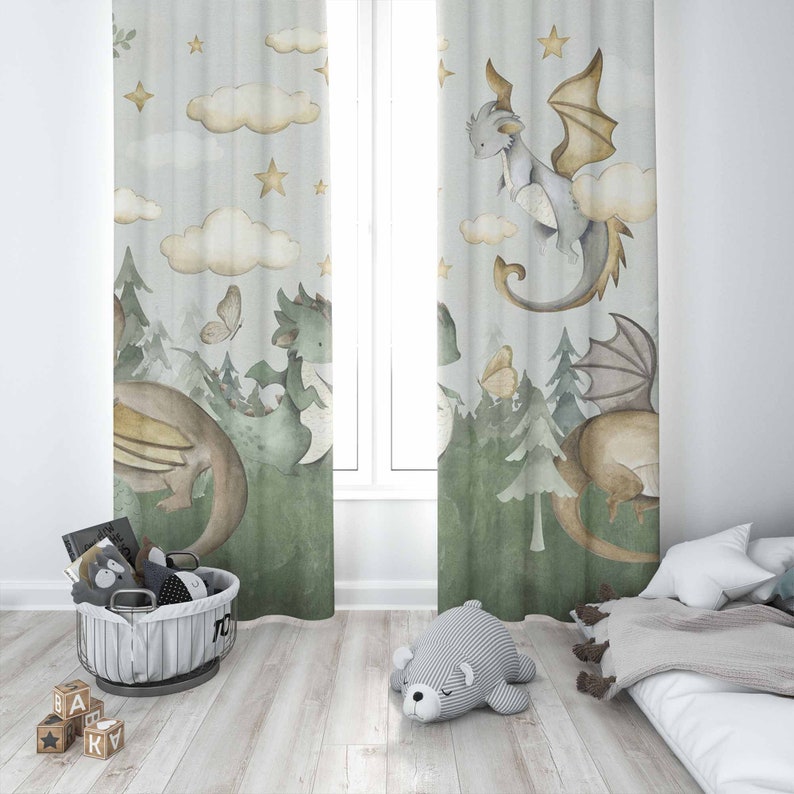 Little Dragon Nursery Curtains - Baby Nursery Blackout Curtains recension och pris