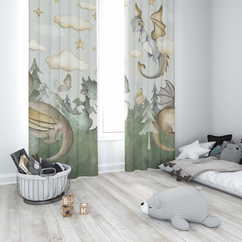 Little Dragon Nursery Curtains - Baby Nursery Blackout Curtains recension och pris