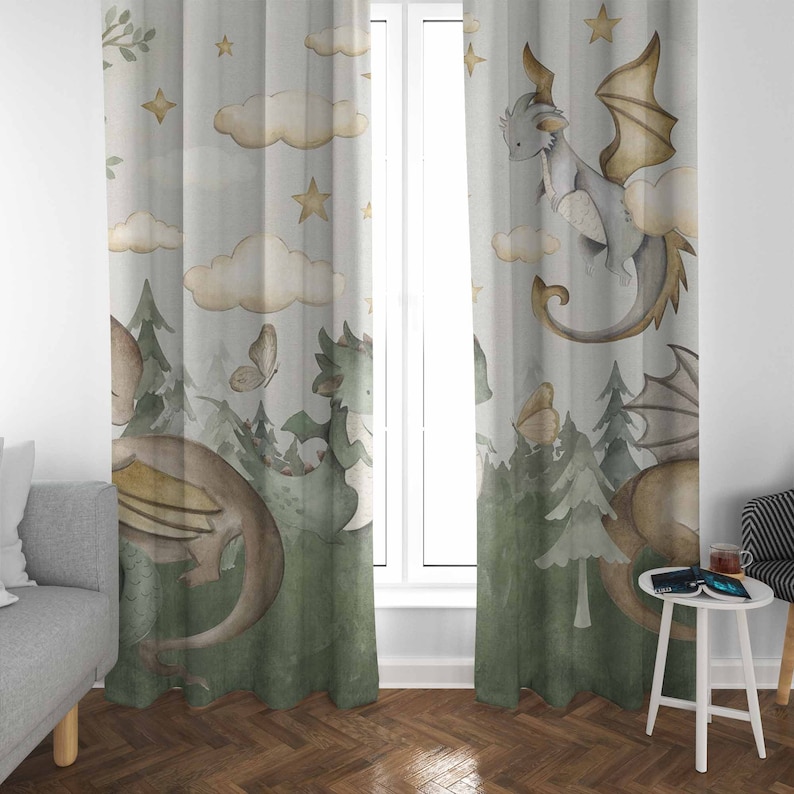 Little Dragon Nursery Curtains - Baby Nursery Blackout Curtains recension och pris