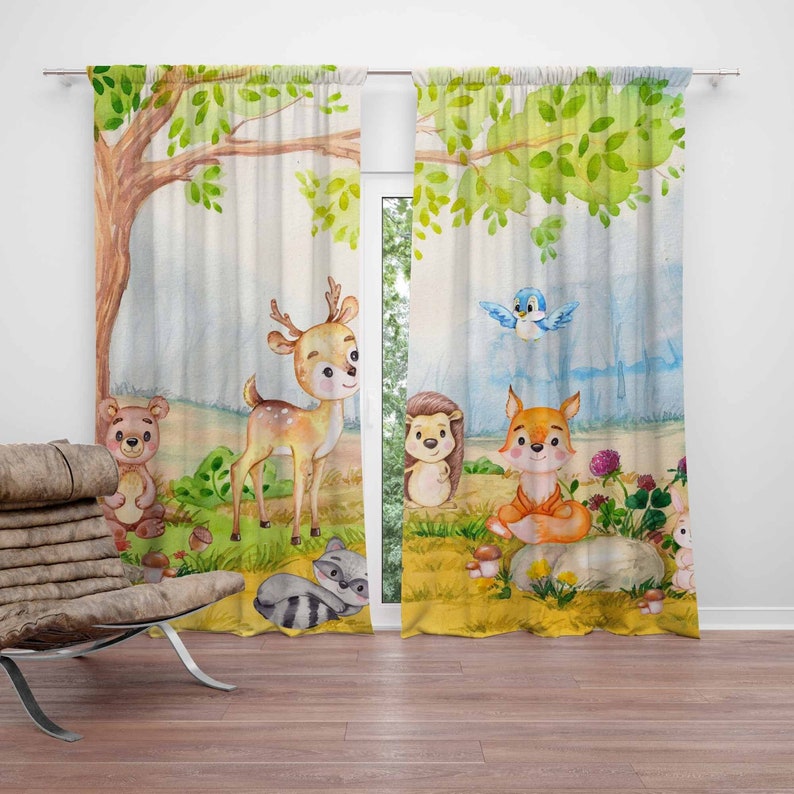 Woodland Animals Curtains Kids - Baby Nursery Blackout Curtains recension och pris