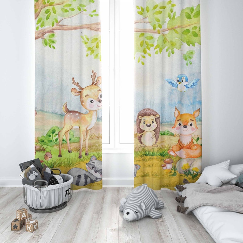 Woodland Animals Curtains Kids - Baby Nursery Blackout Curtains recension och pris