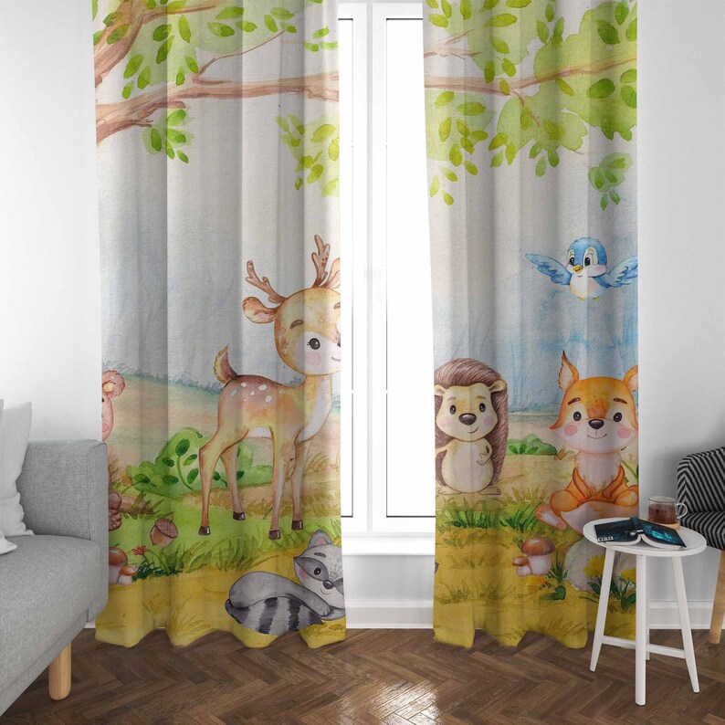Woodland Animals Curtains Kids - Baby Nursery Blackout Curtains recension och pris