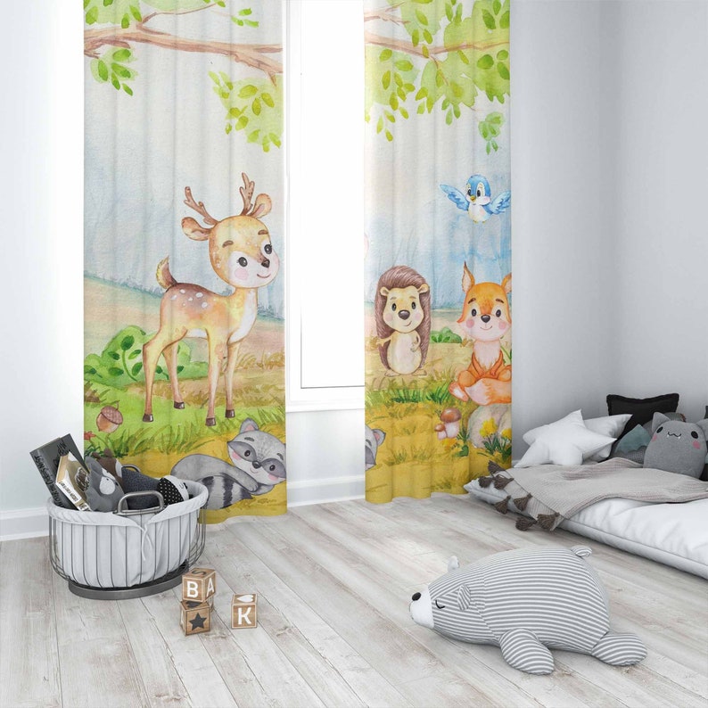 Woodland Animals Curtains Kids - Baby Nursery Blackout Curtains recension och pris