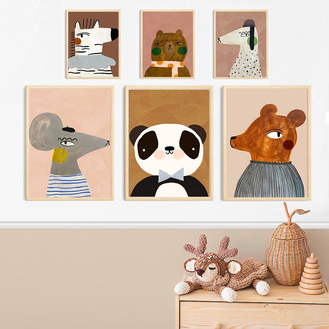 Cute Mouse Zebra Rabbit Bear D - Baby Zebra Nursery recension och pris