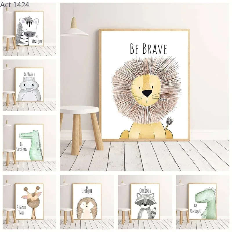 Cartoon Animal Canvas Painting - Baby Zebra Nursery recension och pris